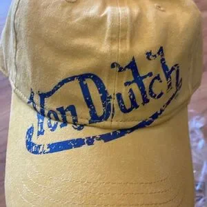 VON DUTCH MUSTARD DISTRESSED DAD HAT NWT Von Dutch Strapback Hat Washed Mustard Distressed Rips  main image 4